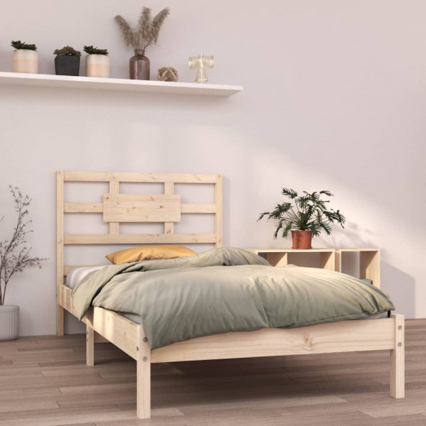 Estructura de cama madera maciza individual 90x190 cm D