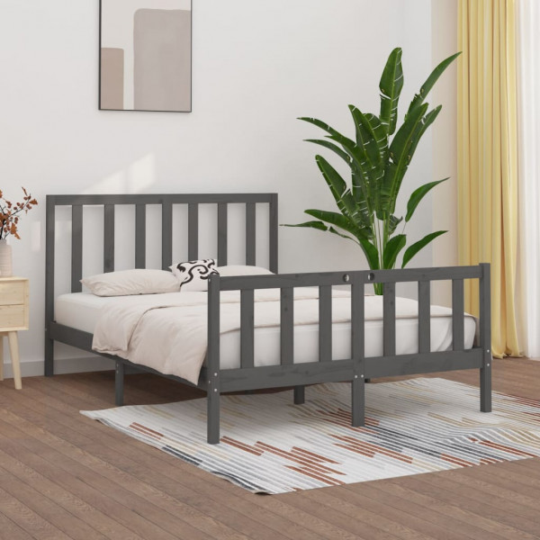Estructura de cama de madera maciza gris 120x200 cm D