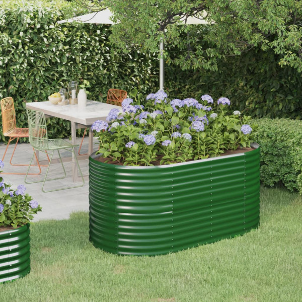 Jardinera de acero con recubrimiento en polvo verde 152x80x68cm D
