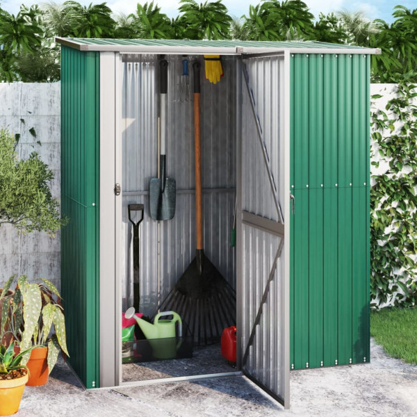 Abrigo de jardim em aço galvanizado verde 180,5x97x209,5 cm D