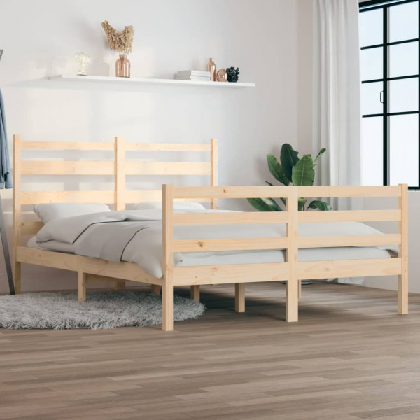 Estructura de cama madera maciza de pino 120x200 cm Estructura de cama madera maciza de pino 120x200 cm D