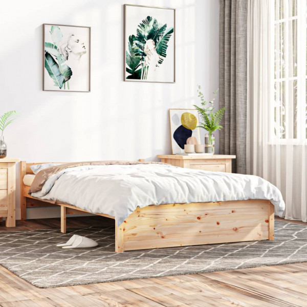 Estructura de cama madera maciza 120x200 cm Estructura de cama madera maciza 120x200 cm D