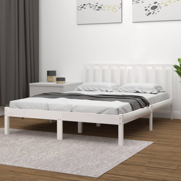 Estrutura da cama madeira de pinho duplo branco pequeno 120x190 cm D