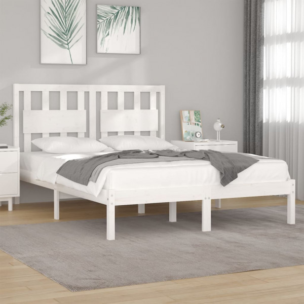 Estrutura da cama madeira de pinho duplo branco pequeno 120x190 cm D