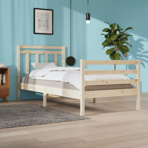 Estructura de cama de madera maciza 100x200 cm D