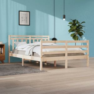 Estructura de cama de madera maciza 160x200 cm D