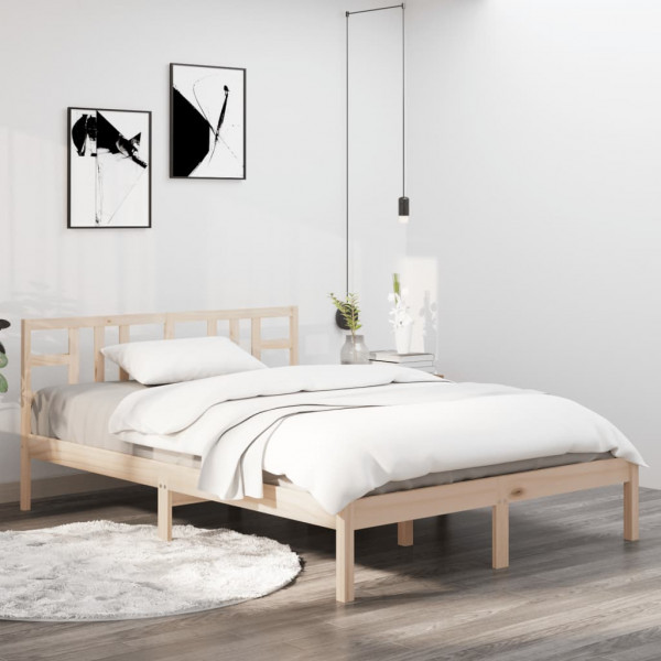 Estrutura de cama de madeira maciça 140x200 cm D