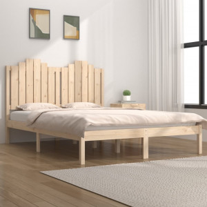 Estructura de cama madera maciza de pino 140x200 cm D