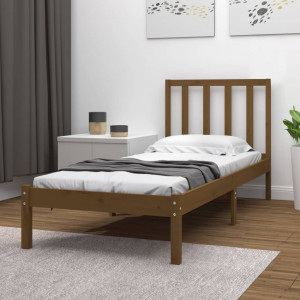 Estructura de cama madera maciza pino marrón miel 100x200 cm D