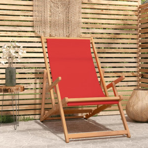 Silla de playa plegable de madera maciza de teca rojo D