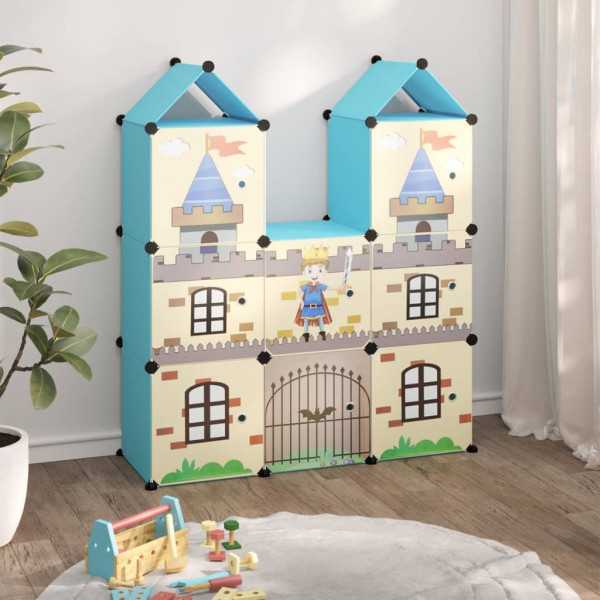 Estantería infantil de cubos con 8 compartimentos azul PP D