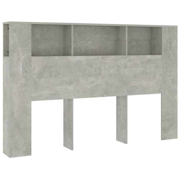 Mueble cabecero gris hormigón 160x18.5x104.5 cm D