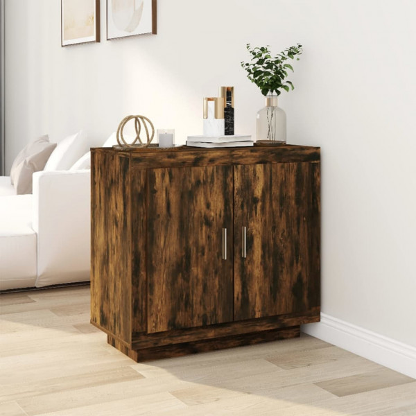 Aparador madera contrachapada color roble ahumado 80x40x75 cm Aparador madera contrachapada color roble ahumado 80x40x75 cm D
