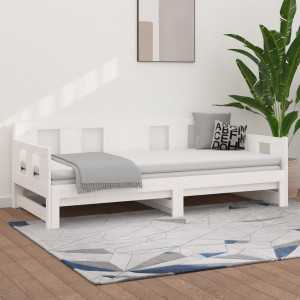 Sofá cama removível madeira maciça de pinho branco 2x80x200 cm D