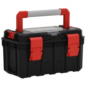 Caja de herramientas negra y roja 45x28x26.5 cm D