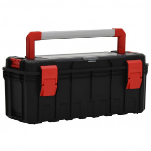 Caixa de ferramentas preta e vermelha 65x28x31,5 cm D