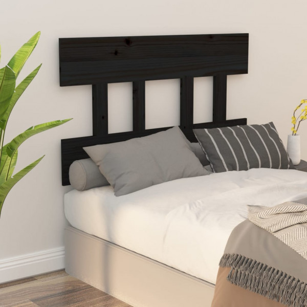 Cabeça de cama madeira maciça de pinho preto 93,5x3x81 cm D