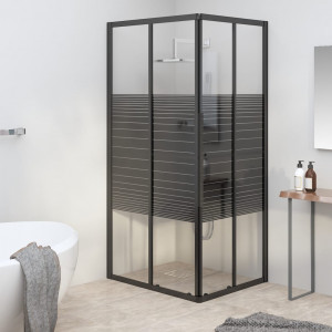 Cabine de duche listrada ESG preta 90x70x180 cm D