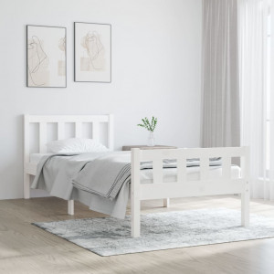 Camas y somieres Estructura de cama individual madera maciza 90x190 cm