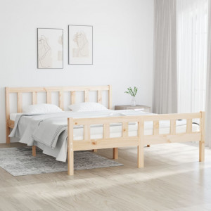 Estructura de cama King Size madera maciza 150x200 cm D