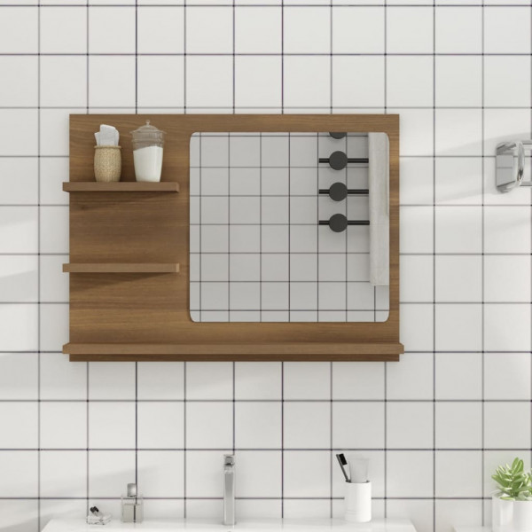 Espelho de banheiro madeira contraplacada marrom carvalho 60x10.5x45 cm D