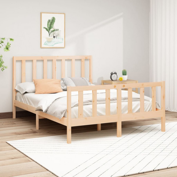 Estructura de cama madera maciza de pino 120x200 cm D