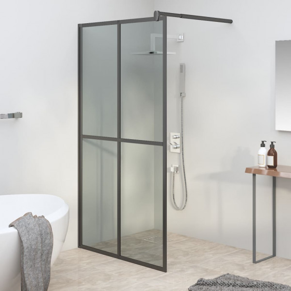 Mampara de ducha accesible vidrio templado oscuro 118x190 cm D