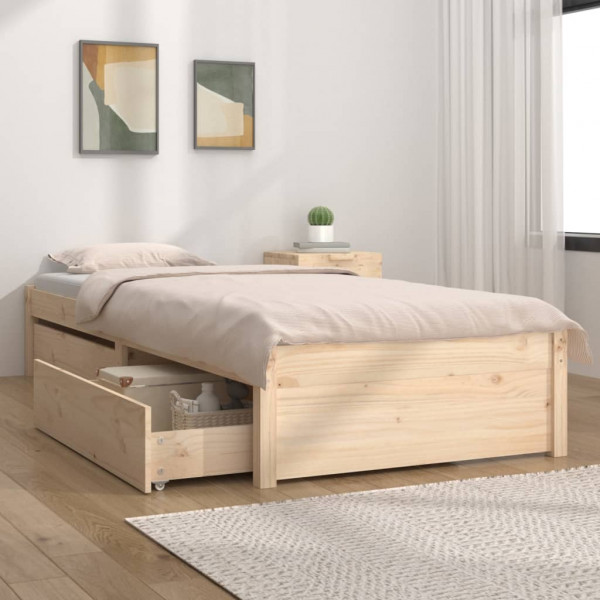 Estrutura de cama com caixotes 90x200 cm D