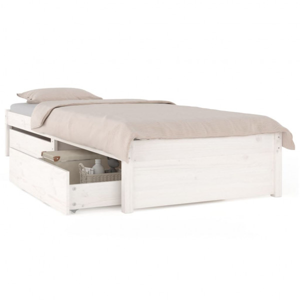 Estructura de cama con cajones blanco 90x200 cm D