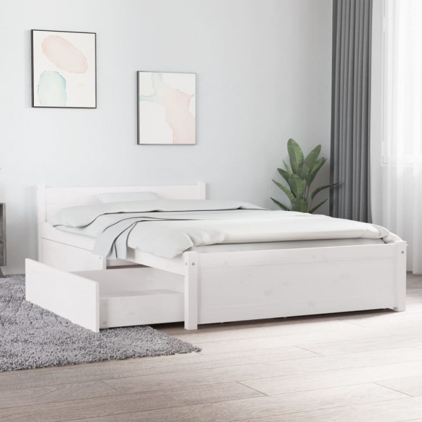 Estructura de cama con cajones blanco 90x200 cm D