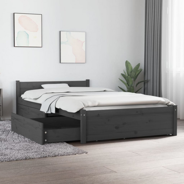 Estructura de cama con cajones gris 90x200 cm D