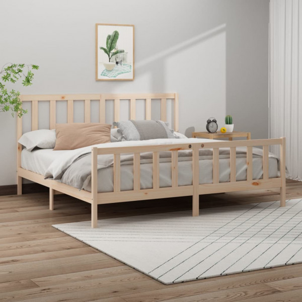 Estrutura da cama madeira maciça de pinho Super King 180x200 cm D