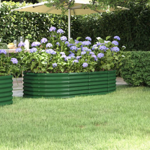 Jardinera arriate acero recubrimiento polvo verde 152x80x36 cm D