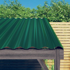 Paneles de tejado 12 unidades acero recubierto verde 60x36 cm D