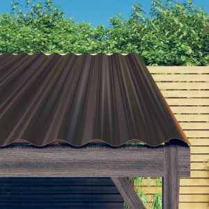 Paneles de tejado 36 unidades acero recubierto marrón 60x36 cm D