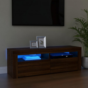 Móveis de TV com luzes LED marrons 120x35x40 cm D