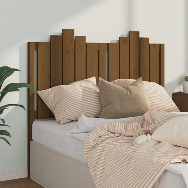 Cabeça de cama madeira maciça de pinho marrom mel 126x4x110 cm D