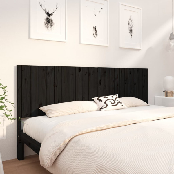 Cabeceira de cama em madeira maciça de pinho preto 205,5x4x100 cm D
