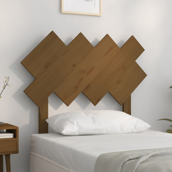 Cabecero de cama madera maciza de pino marrón miel 92x3x81 cm D
