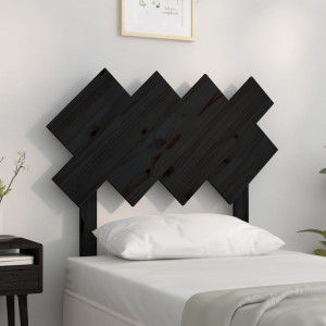 Cabeça de cama madeira maciça de pinho preto 92x3x81 cm D