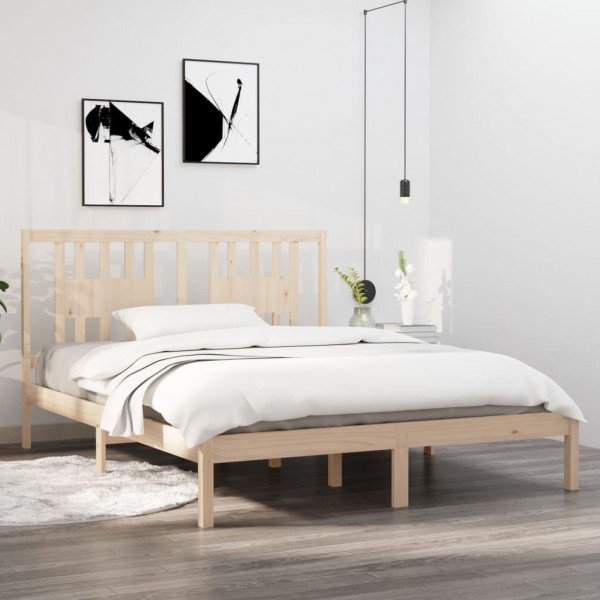 Estructura de cama de madera maciza 150x200 cm D