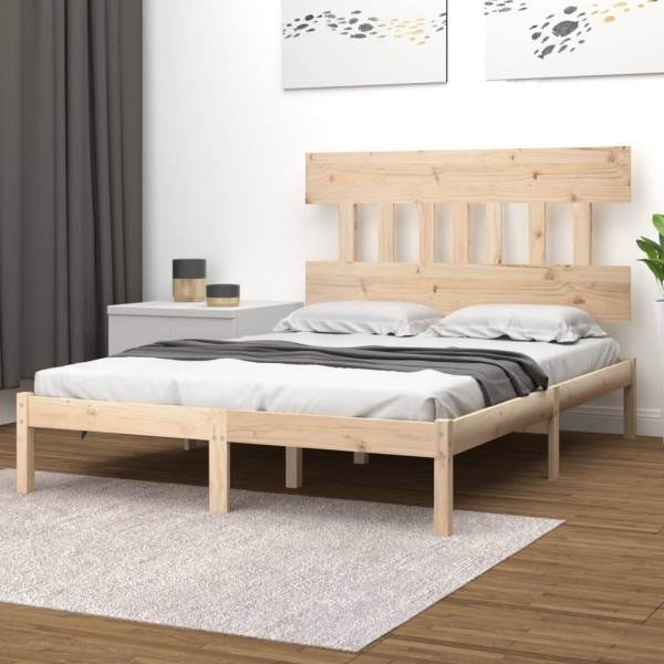 Estructura de cama de madera maciza 140x200 cm D