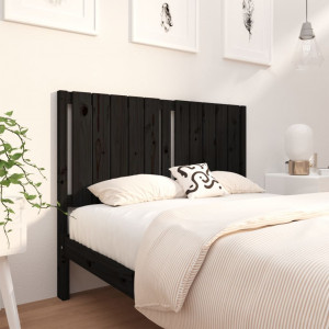 Cabecero de cama madera maciza de pino negro 125.5x4x100 cm D