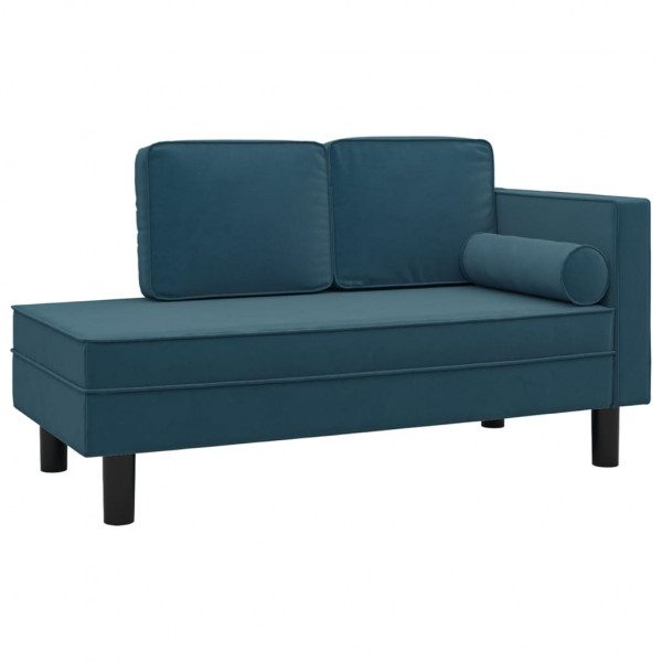 Sofá sofá com almofadas e almofada de cabeça veludo azul D