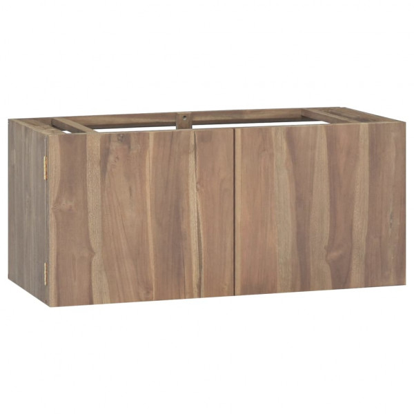 Armario de baño de pared madera maciza de teca 90x39x40 cm D