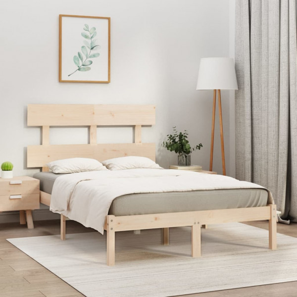 Estrutura de cama de madeira maciça 140x200 cm D