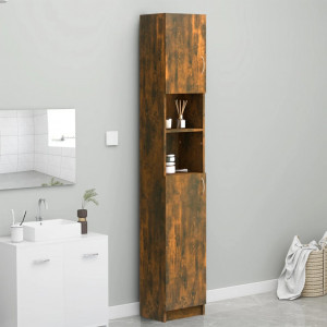 Armario baño madera contrachapada roble ahumado 32x25.5x190 cm D