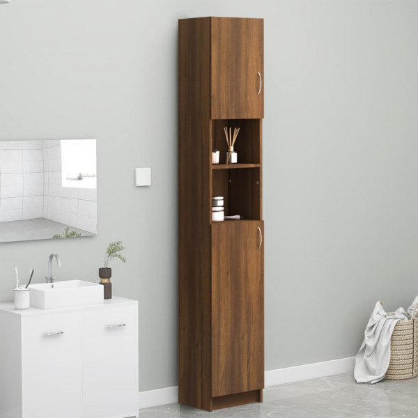 Armario baño madera contrachapada roble marrón 32x25.5x190 cm D