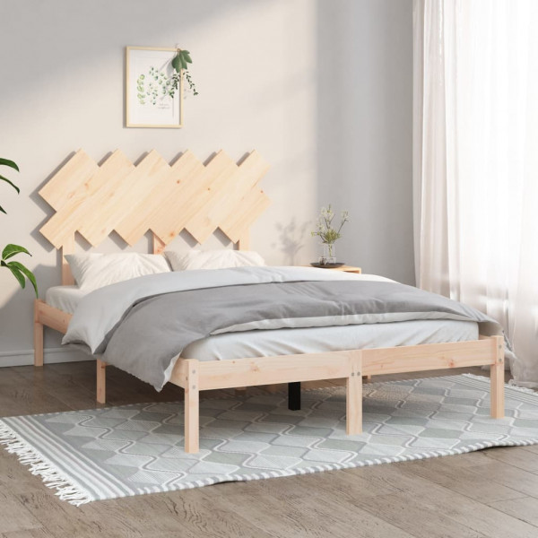Estrutura de cama de madeira maciça 120x190 cm D