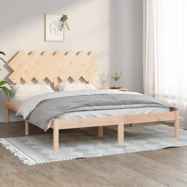 Estrutura de cama king size em madeira maciça 150x200 cm D